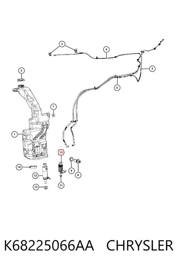 Насос-двигун омивача скла, перед/зад K68225066AA Chrysler