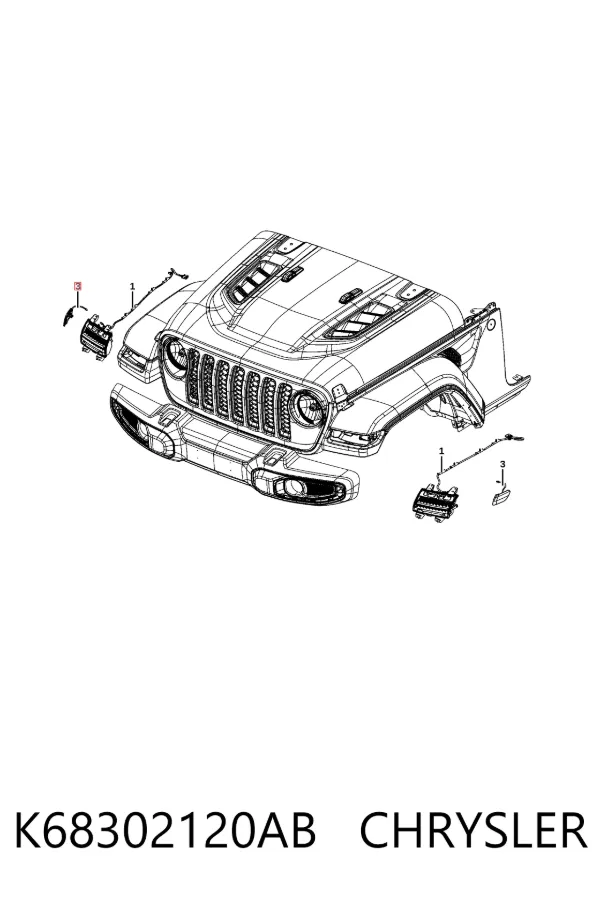 Повторювач повороту на крилі, правий K68302120AB Chrysler