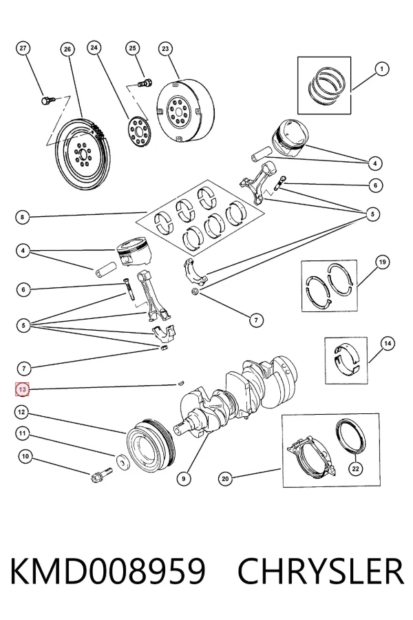 Шпонка коленвала KMD008959 Chrysler