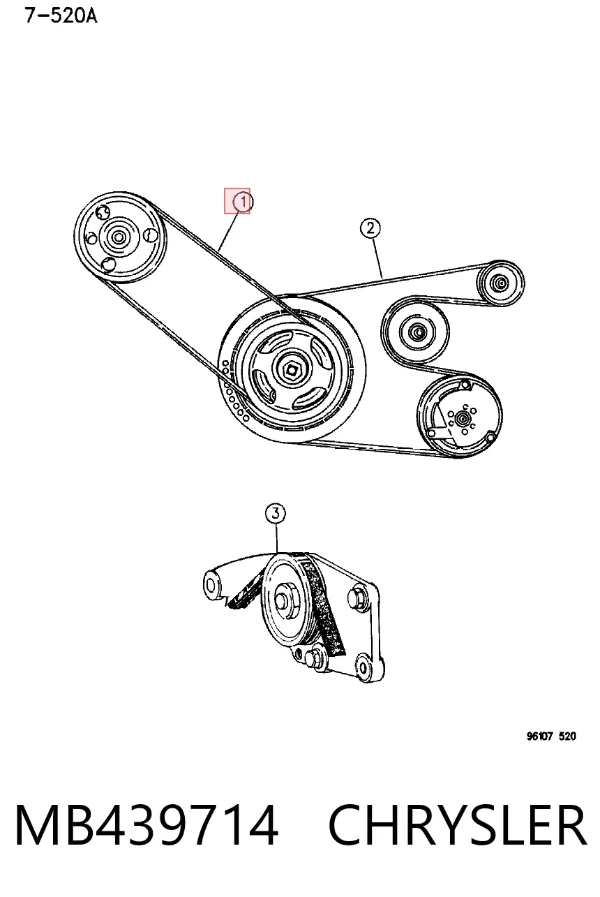Ремінь генератора MB439714 Chrysler