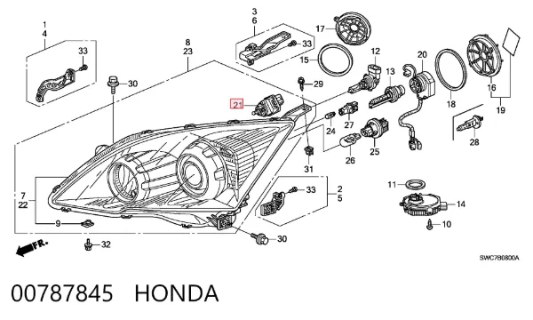 Коректор фар Honda Accord VIII