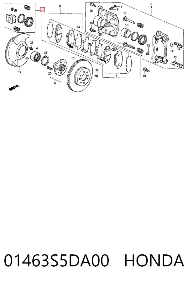 Ремкомплект переднього супорту 01463S5DA00 Honda