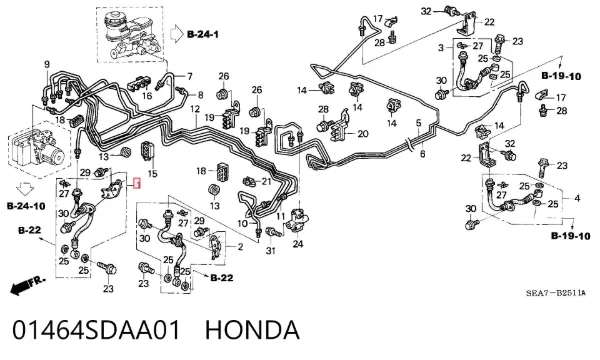 Гальмівні шланги передні 01464SDAA01 Honda