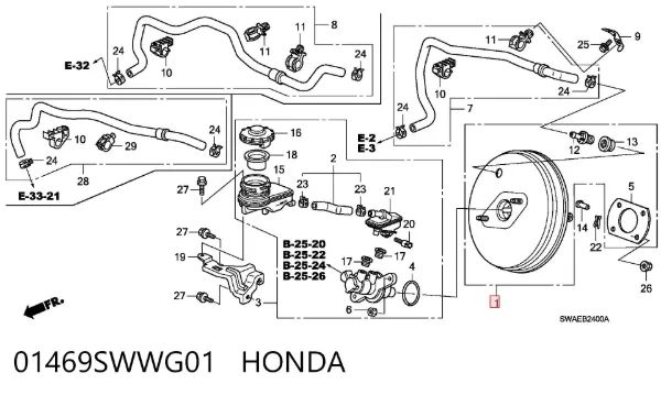 Підсилювач гальм 01469SWWG01 Honda