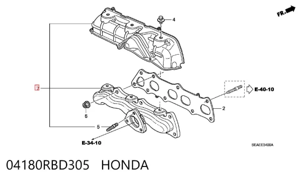 Випускний колектор Honda Accord VII