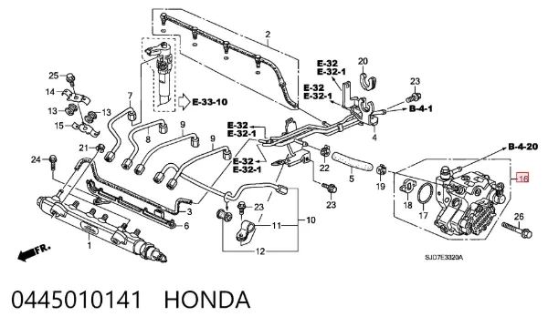 Паливний насос високого тиску 0445010141 Honda