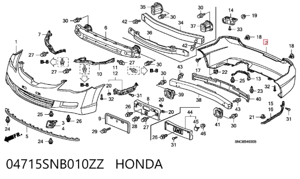 Задній бампер 04715SNB010ZZ Honda