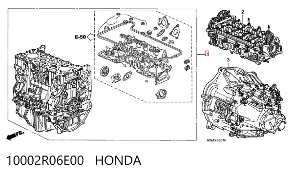 Блок циліндрів двигуна 10002R06E00 Honda