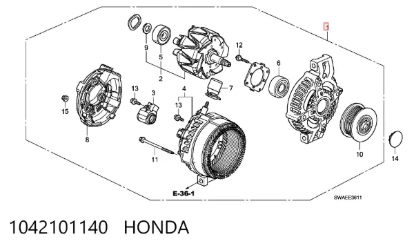 Генератор 1042101140 Honda