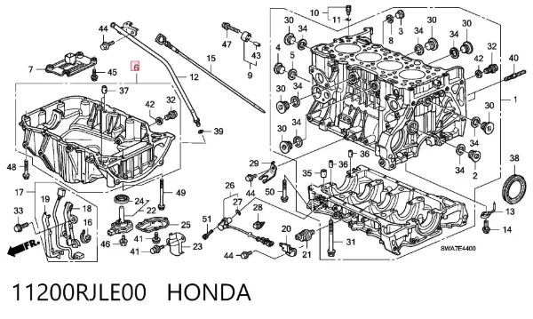 Піддон масляний картера двигуна 11200RJLE00 Honda