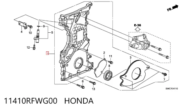 Кришка двигуна передня 11410RFWG00 Honda