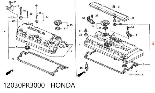 Прокладка клапанної кришки 12030PR3000 Honda