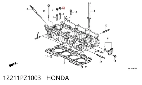 Сальник клапана (маслознімний), випускного 12211PZ1003 Honda