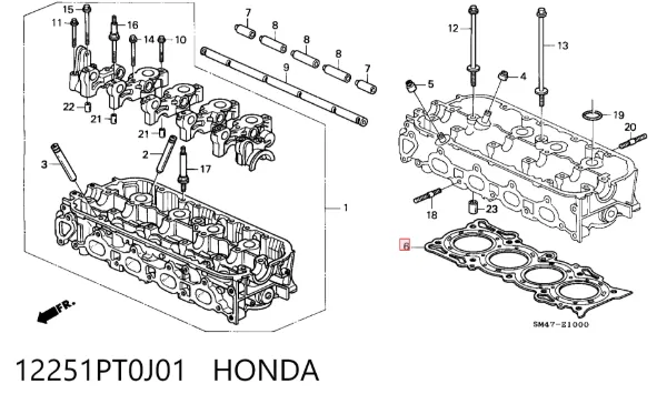 Прокладка ГБЦ 12251PT0J01 Honda
