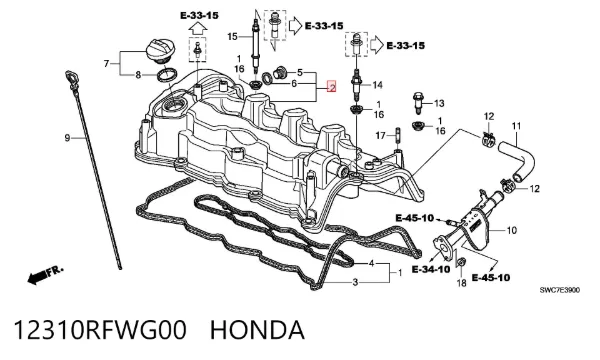 Клапанна кришка 12310RFWG00 Honda