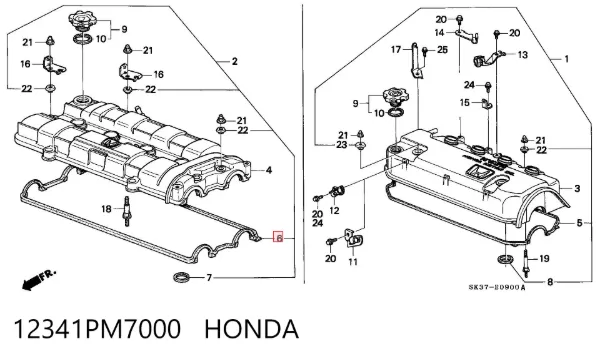 Прокладка клапанної кришки 12341PM7000 Honda