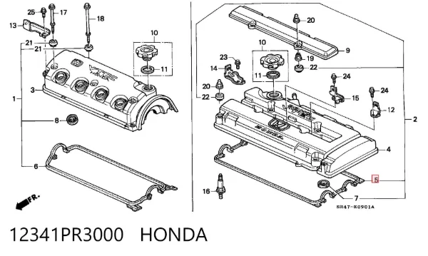 Прокладка клапанної кришки 12341PR3000 Honda