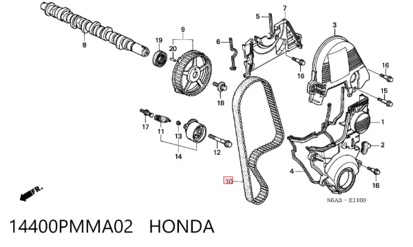 Ремінь ГРМ 14400PMMA02 Honda