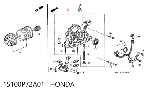 Масляний насос 15100P72A01 Honda