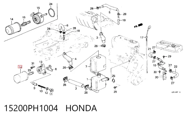 Масляний фільтр 15200PH1004 Honda