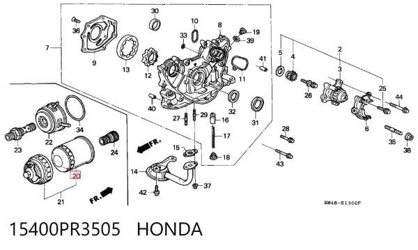Масляний фільтр 15400PR3505 Honda