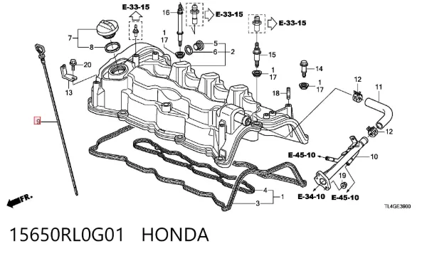Масляний щуп 15650RL0G01 Honda