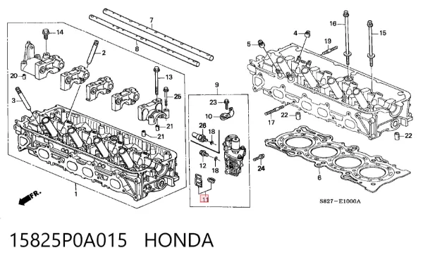 Прокладка регулятора фаз газорозподілу 15825P0A015 Honda