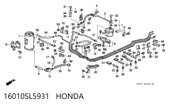 Паливний фільтр 16010SL5931 Honda