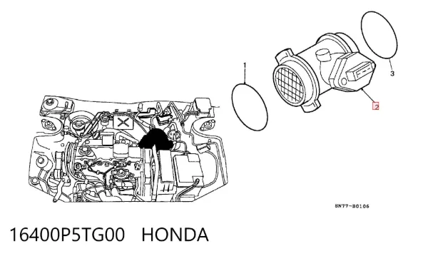 ДМРВ 16400P5TG00 Honda