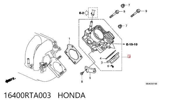 Дросільна заслінка 16400RTA003 Honda
