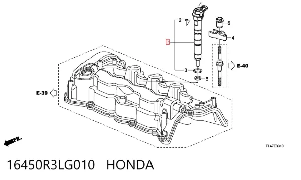 Паливні форсунки 16450R3LG010 Honda