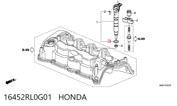 Прокладка паливного насосу ПНВТ 16452RL0G01 Honda