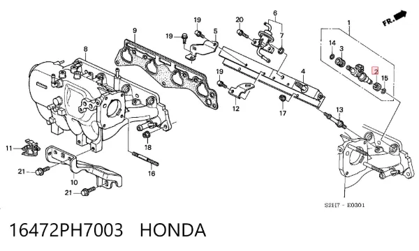 Кільце форсунки 16472PH7003 Honda