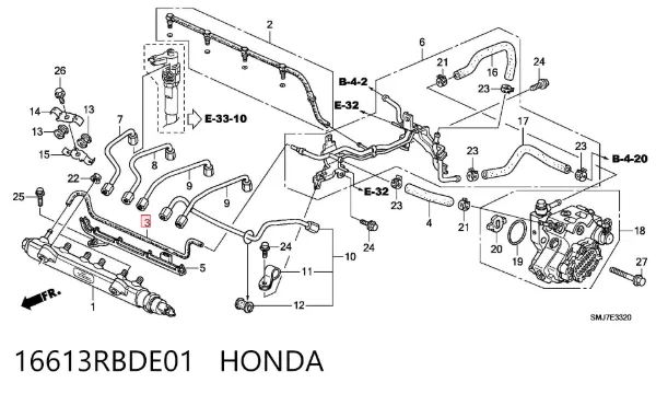  16613RBDE01 Honda