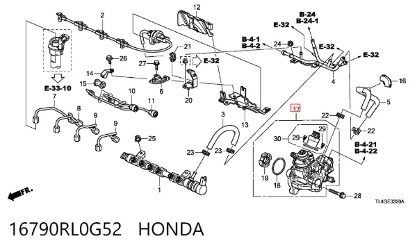 Паливний насос високого тиску 16790RL0G52 Honda