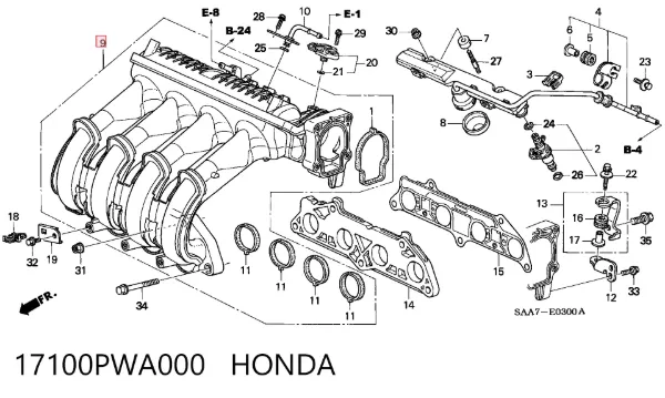 Впускний колектор Honda Jazz GD, GE