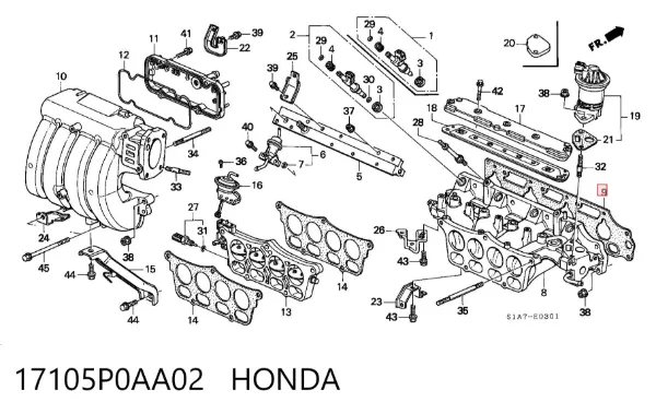 Прокладка впускного колектора 17105P0AA02 Honda