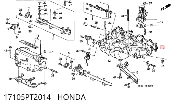 Прокладка впускного колектора 17105PT2014 Honda