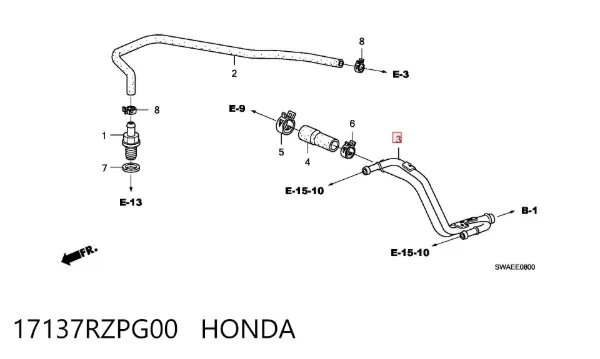  17137RZPG00 Honda