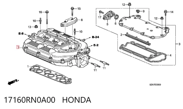 Впускний колектор 17160RN0A00 Honda