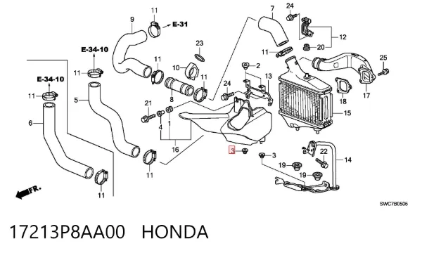  17213P8AA00 Honda