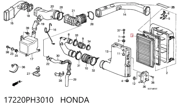 Повітряний фільтр 17220PH3010 Honda