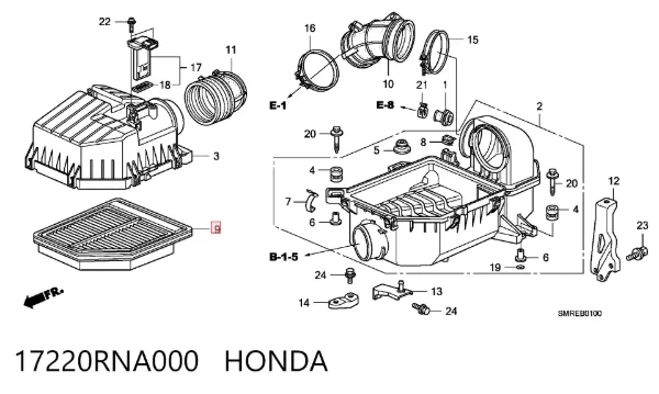 Повітряний фільтр 17220RNA000 Honda