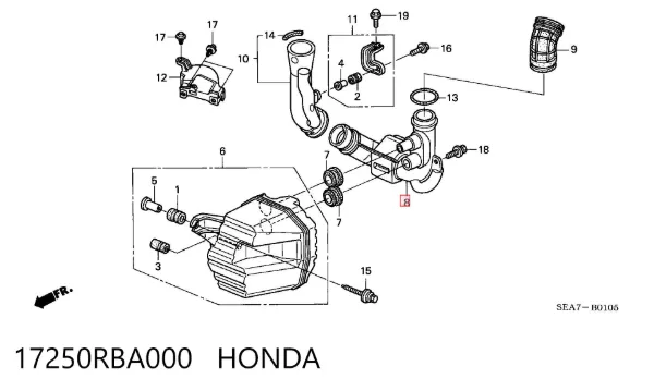  17250RBA000 Honda