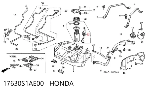 Датчик рівня палива 17630S1AE00 Honda
