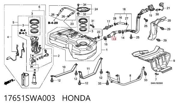  17651SWA003 Honda