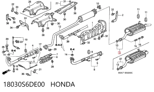 Глушник, задня частина 18030S6DE00 Honda