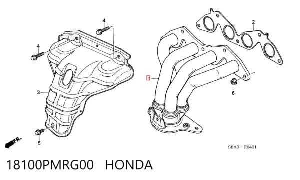 Випускний колектор 18100PMRG00 Honda