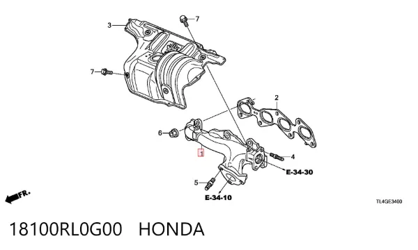 Випускний колектор 18100RL0G00 Honda