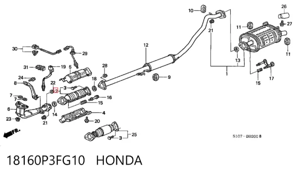 Сажевый фільтр 18160P3FG10 Honda